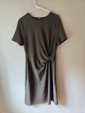 Tommy Hilfiger Olive Knot-Detail Midi Dress